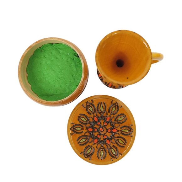 Carved Wooden Trinket Box Miniature Pitcher Engraved Numbered Vanity Decor - Picture 7 of 10